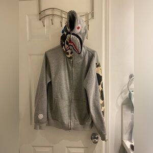 BAPE A bathing ape WGM Camo Shark full zip Hoodie